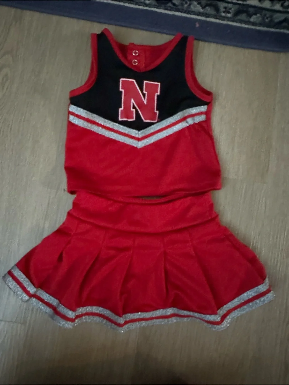 Colosseum Red and Black Cheerleading Set with Silver Trim